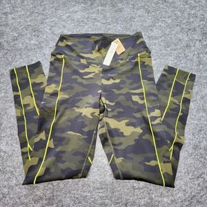 Womens Victorias Secret Pink Active Performance Leggings Camo Neon Small NEW